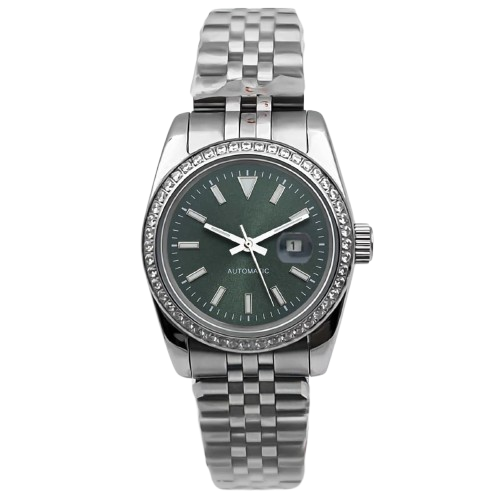 LADY-SEIKOJUST GREEN DIAL DIAMOND BEZEL